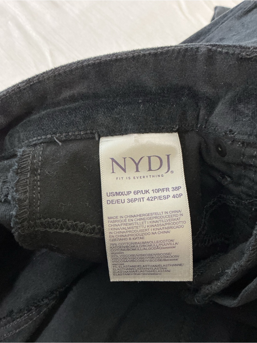 NYDJ Black Velvet Marilyn straight leg jeans - Picture 8 of 9
